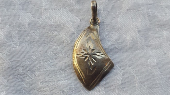argint MEDALION YEMENIT etnic TRIBAL gravat manual VECHI vintage UNIC de efect