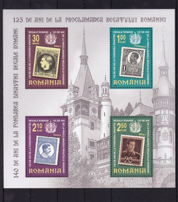 ROMANIA 2006 LP 1719 a - 125 ANI PROCLAMAREA REGATULUI ROMANIEI BLOC MNH ROMANIA 2006 LP 1719 a - 125 ANI PROCLAMAREA REGATULUI ROMANIEI BLOC MNH