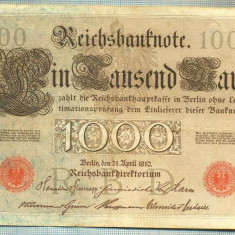 A1013 BANCNOTA-GERMANIA-1000 MARK -ANUL 1910 -SERIA 4957151-starea care se vede