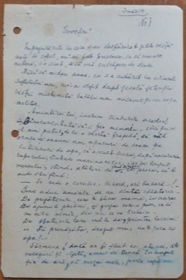 Manuscris inedit al lui Nicolae Dunareanu, Evocari, 18 pagini, interbelic foto