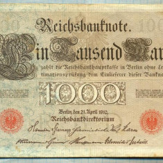 A1004 BANCNOTA-GERMANIA-1000 MARK -ANUL 1910 -SERIA 7764867-starea care se vede