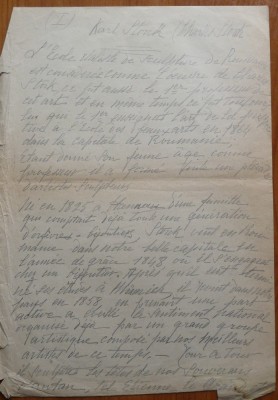 Manuscris de 4 pagini al sculptorului Karl Storck, interbelic, in germana foto