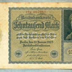 A 1025 BANCNOTA-GERMANIA-10000 MARK-ANUL 1922-SERIA 067061-starea care se vede