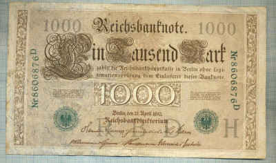 A1007 BANCNOTA-GERMANIA-1000 MARK -ANUL 1910 -SERIA 8606876-starea care se vede foto