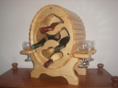 Suport butoias pentru sticle de vin si pahare (mini bar) foto