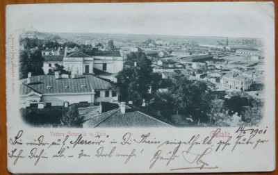 Galati ; Vedere generala in Vale , circulata la Timisoara in 1901 , clasica foto