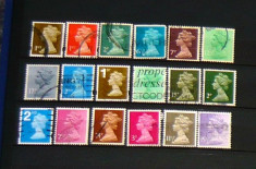 Serie 18 timbre uzate REGINA Marea Britanie Anglia 2+1 gratis RBK20118 foto