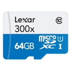 Lexar MicroSDXC 64GB + adaptor SD Class 10 300x foto
