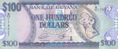 Bancnota Guyana 100 Dolari (2016) - P36 UNC foto