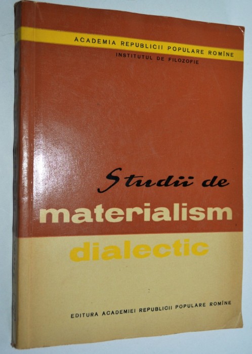 Studii de materialism dialectic - 1960