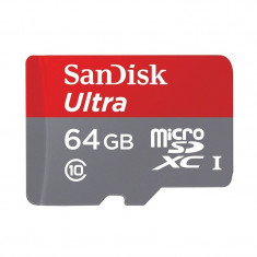 Card microSDXC cu adaptor SD Sandisk Ultra 64GB Class 10 foto