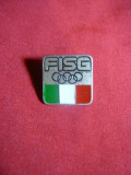 Insigna Olimpica FISG - Federatia Italia de Sporturi pe Gheata , 1,5x1,5 cm