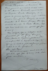 Document semnat olograf de Vasile Alecsandri , 7 Mai 1885 foto