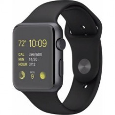 APPLE WATCH SPORT 42 MM CARCASA DIN ALUMINIU GRI / NEGRU CUREA SPORT NEAGRA RS125020088-1 foto