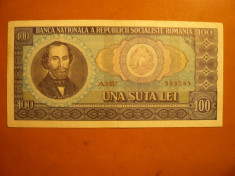 Bancnota 100 Lei 1966 , cal.F.Buna foto