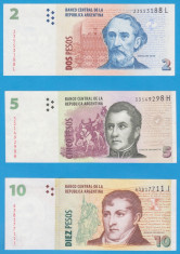 LOT BANCNOTE ARGENTINA - 2, 5, 10, 20, 50, 100 PESOS -STARE FOARTE BUNA aUNC/UNC foto