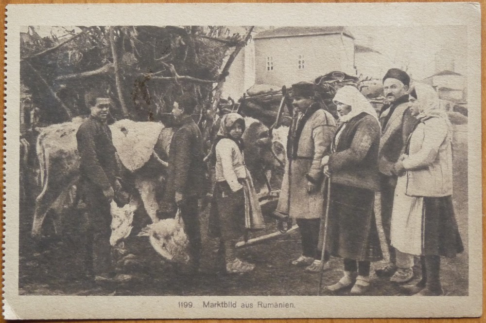 Tarani la piata in Romania , 1918 , editata de nemtii ocupanti poza 1