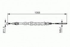 Cablu, frana de parcare LANCIA PHEDRA 2.0 - BOSCH 1 987 477 713 foto