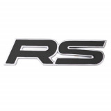 Emblema auto pentru RS metalica neagra adeziv profesional inclus