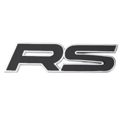 Emblema auto pentru RS metalica neagra adeziv profesional inclus foto