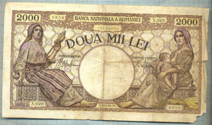 A1072 BANCNOTA-ROMANIA-2000 LEI-18 NOEMVRIE 1941-SERIA0488-starea care se vede