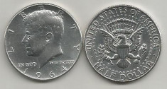 SUA - Statele Unite ale Americii , 1/2 dolar ( half ) 1964 , ARGINT , a UNC foto