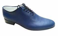 Pantofi bleumarin barbati lux - eleganti din piele naturala - CARLO BLEUMARIN foto