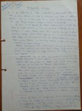 5 pagini de manuscris Maria Banus, scrise si semnate olograf, 1970, Eseul: Ambiguitatea situatiei