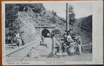 Tunelul de la Busteni ; animatie , circulata in 1905 catre Petru Groza la Berlin foto