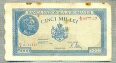 A1086 BANCNOTA-ROMANIA-5000 LEI-20DECEMVRIE1945-SERIA0577113-starea care se vede foto