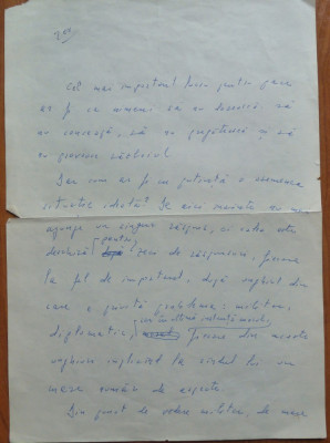 4 pagini manuscris al scriitorului avangardist , Geo Bogza , 1965 , avangarda foto