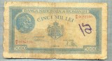 A1084 BANCNOTA-ROMANIA-5000 LEI-21AUGUST1945-SERIA0682100-starea care se vede