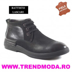 Ghete barbati piele naturala BATTISTO R13-1 NEGRU (Marime: 43) foto