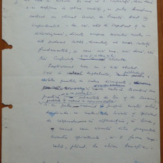 3 pagini de manuscris Maria Banus , scrise si semnate olograf , 1972