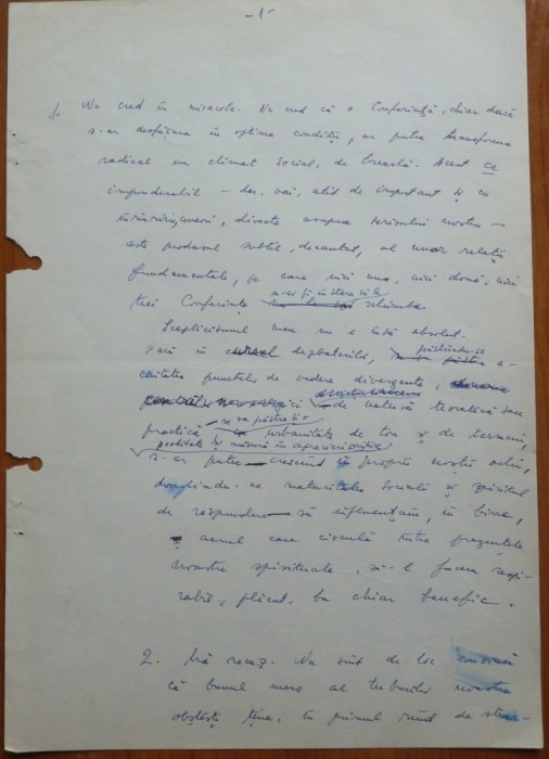 3 pagini de manuscris Maria Banus, scrise si semnate olograf, 1972
