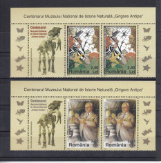 ROMANIA 2008 LP 1803+1803 a CENTENARUL MUZEU NAT G. ANTIPA SERIA + S. VG. MNH foto