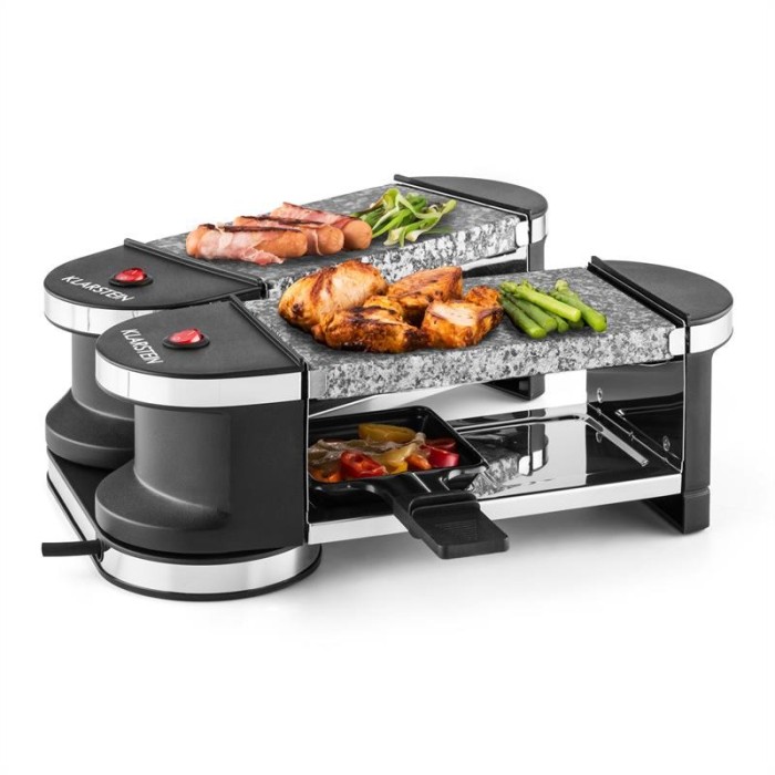 KLARSTEIN Tenderloin, Mini-GRIL, 600W, bază de 360°, 2 x piatră caldă foto mare KLARSTEIN Tenderloin, Mini-GRIL, 600W, bază de 360°, 2 x piatră caldă foto mare