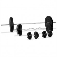 Klarfit set de gantere, 4 x bare gantere, 14 x greutate, 97,5 kg foto