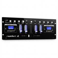 DJ405USB rezident dj, negru, DJ mixer cu patru canale, 2 x bluetooth, USB, SD, AUX, func?ie de inregistrare foto