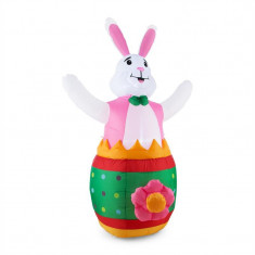 ONECONCEPT MR. BUNNY, iepura? de Pa?te gonflabil, decora?ie de Pa?te, 180cm, suflant, LED-uri foto