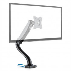 Auna LDT09-C012USB, suport de masa pentru monitor, LED-uri, LCD, 2 x USB, kit de asamblare foto