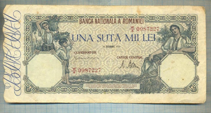 A1141BANCNOTA-ROMANIA-100000LEI-20DECEMVRIE1946-SERIA0987227-starea care se vede