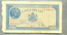 A1145 BANCNOTA-ROMANIA-5000 LEI-20 MARTIE 1945-SERIA0516562-starea care se vede foto
