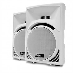 Pereche PA Difuzoare pasive 38cm Subwoofer 2400W ABS alb foto