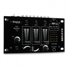 Ibiza DJ-21, mixer 3/2 canale, USB, talkover, party foto