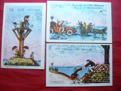 Set 3 Ilustrate comice Le Goa , interbelice foto