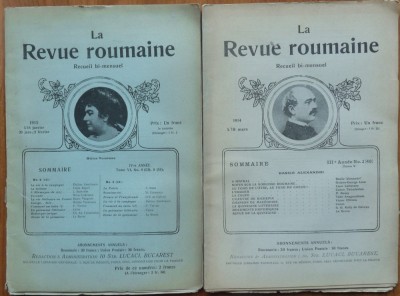 La Revue roumaine ; Revista romana , 1914 - 1915 , 2 reviste , un numar dublu foto