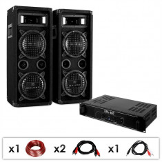 SET PA DJ &amp;quot;DJ-24&amp;quot; PA-Amplificator - Difuzoare, 1200W foto