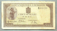 A1137 BANCNOTA-ROMANIA-500 LEI-19-VII-22-(19)41-SERIA0621380-starea care se vede foto