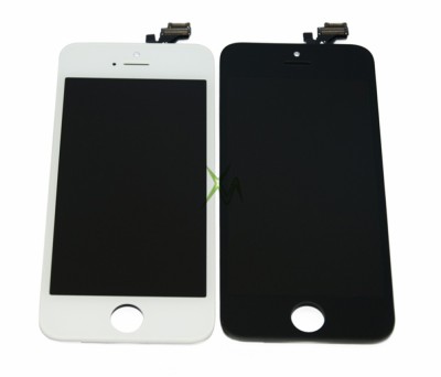 Pachet display iphone 5 5s 5c albe negre + folie sticla fata spate bonus lcd foto